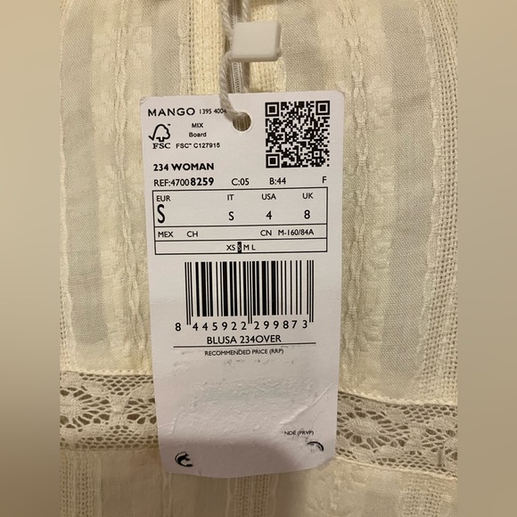 Mango Ruffled Blouse NWT Size 4 - Picture 6 of 7